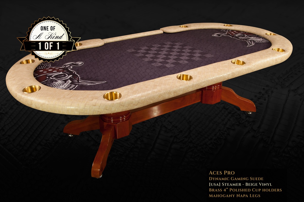 iShowroom Custom Steamer Beige Aces Pro Poker Table